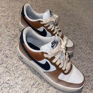 Nike AirForce1, brown ombré mushroom design, like new